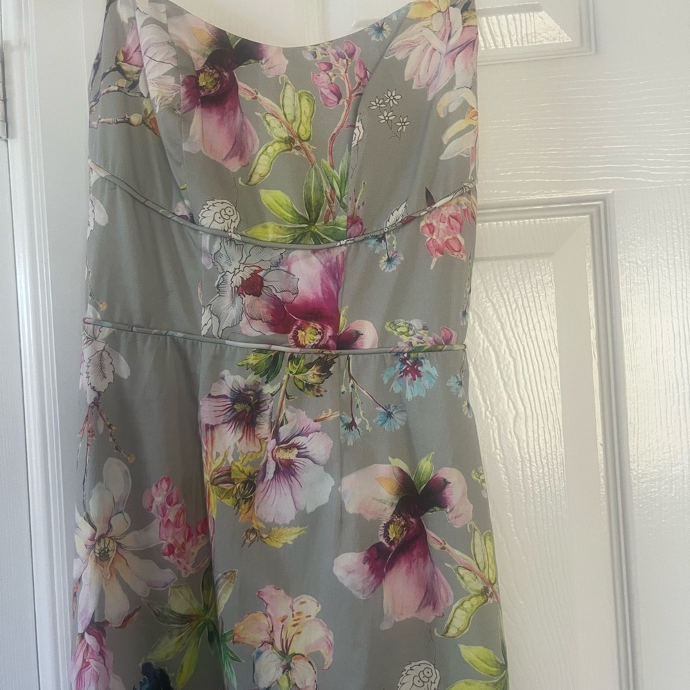 ASOS Floral Midi Dress - Gray and Multicolor